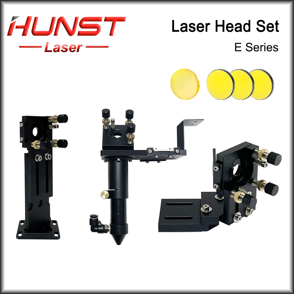 HUNST E Series CO2 Laser Head Set 1 Pcs Focusing Lens 3 Pcs Si / Mo Mirrors for Engraver Cutting Machine Parts