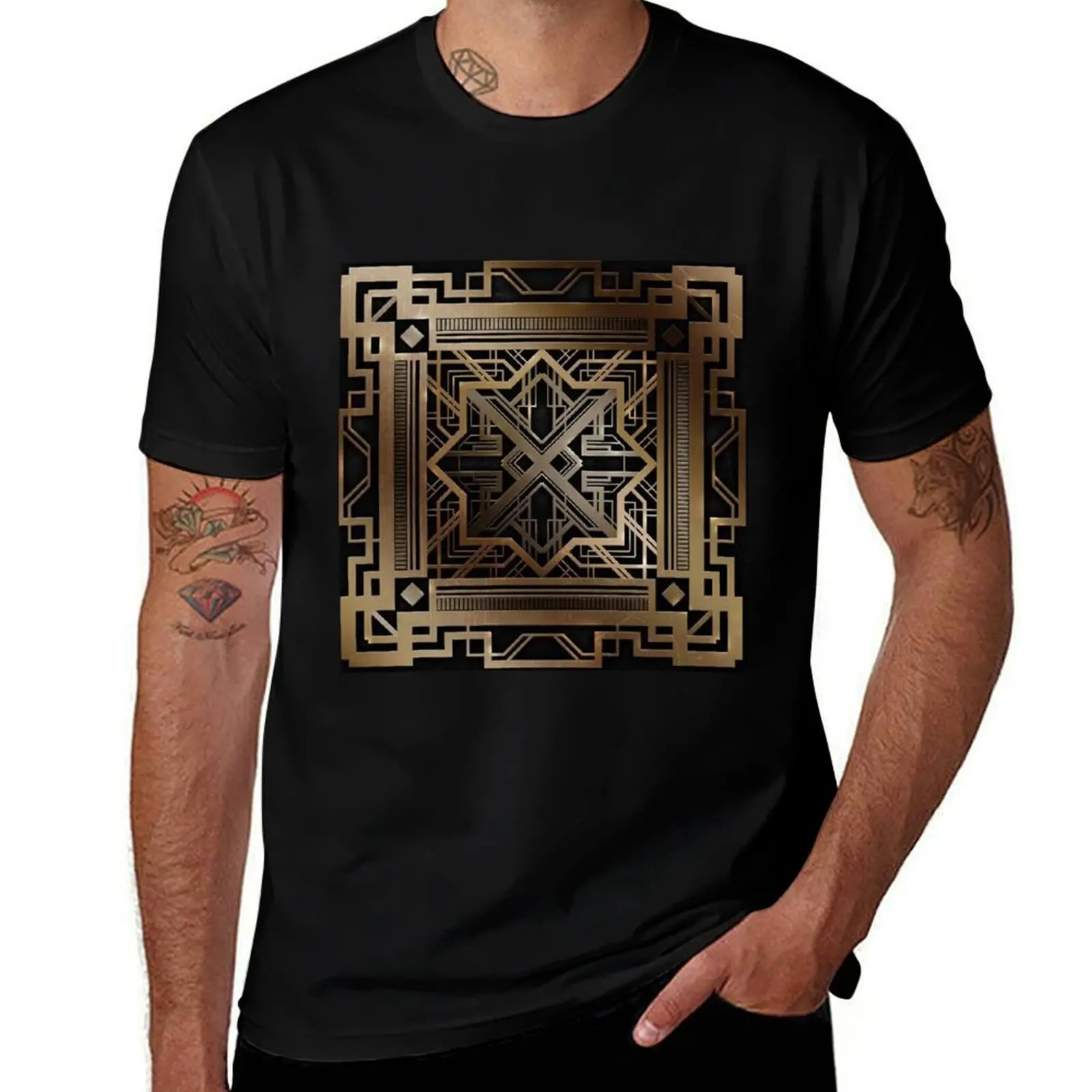 Art deco,gold,black,vintage,chic,elegant,1920 era,The Great Gatsby,modern,trendy,decorative T-Shirt