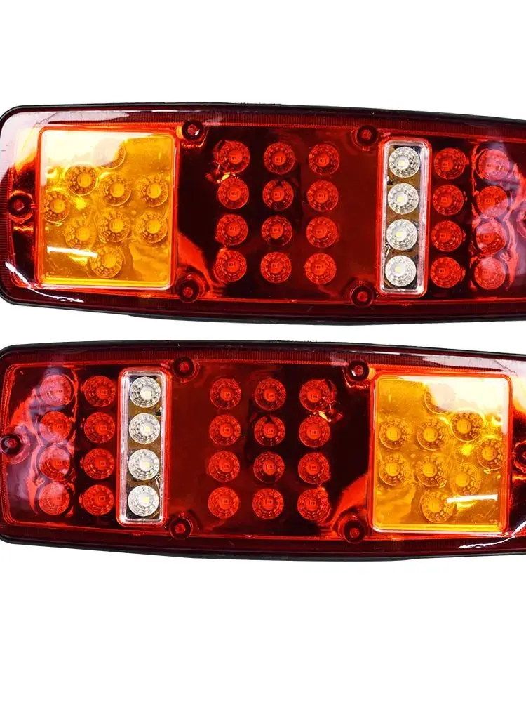 2 Stück Hochleistungs-LED Universal-LKW-Rücklicht Bremslicht Blinker Rückfahrlicht Wasserdicht 12V/24V für Lastwagen Anhänger Wohnmobile – Detail 1