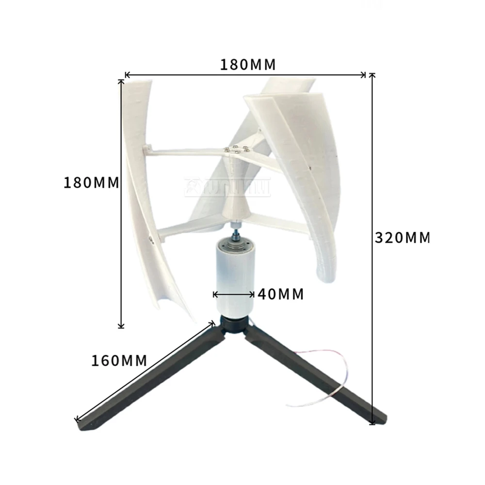 Micro wind generator 1-15V 1-25W Vertical axis brushless DC generator PAL material 100-600RPM