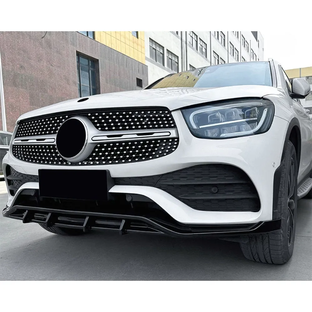 

Спойлер-накладка на передний бампер (глосс-черный ABS) для Mercedes-Benz GLC X253 GLC200 260 300 2020-2022, комплект обвеса