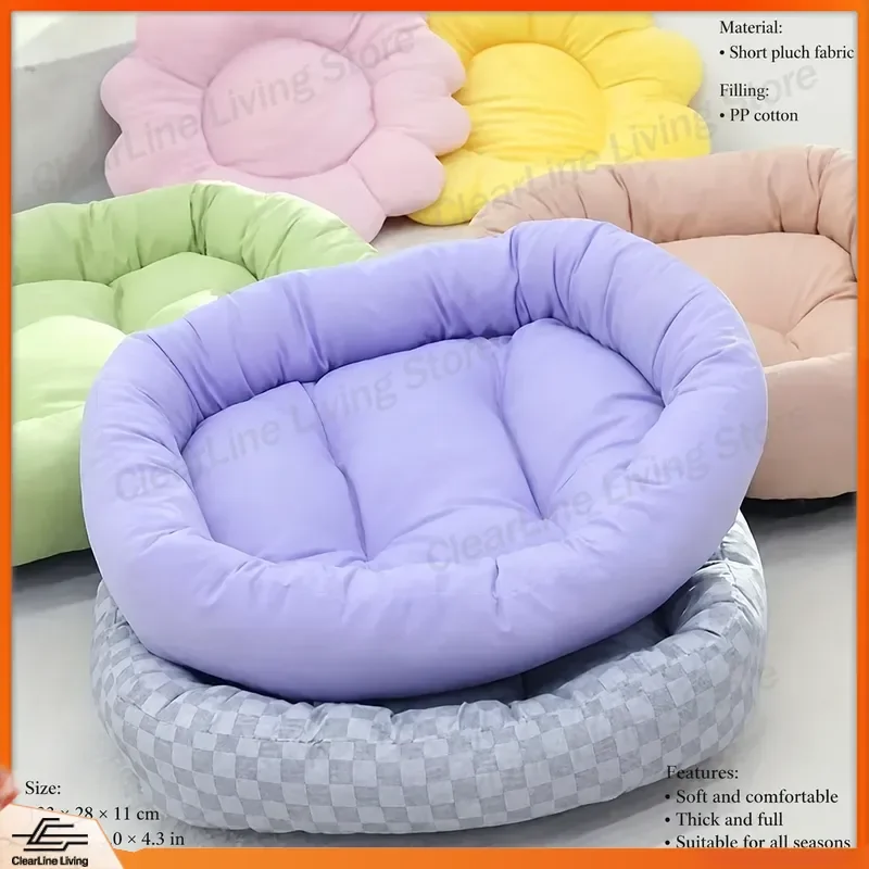 Cat Bed Indoor Luxury Pet Sofa Bed for Cats and Small Dogs Thickened Plush Warm Winter Cat House Durable Floral Design