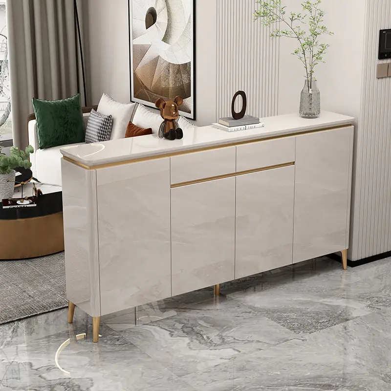 Champagne cream wind bright paint entry door shoe cabinet entry door porch balcony cabinet multi-functional multi-layer