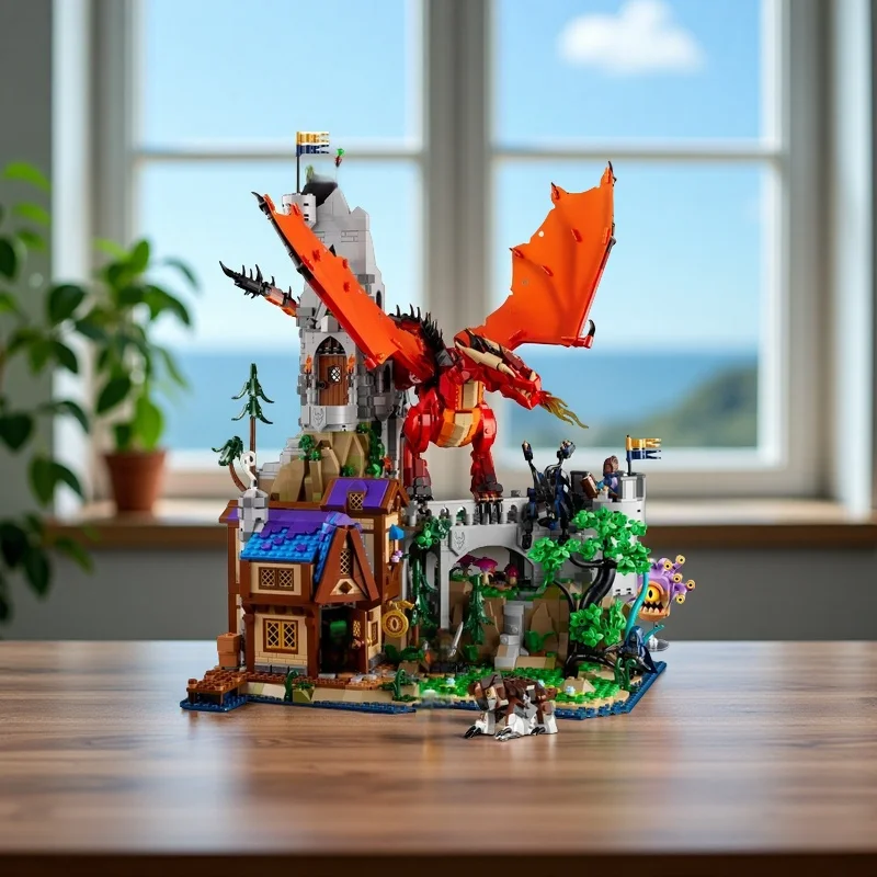 

MOC 3745 pieces Dungeons & Dragons Red Dragon Legend Model Building Kit Assembly Toys Children's Birthday Gifts