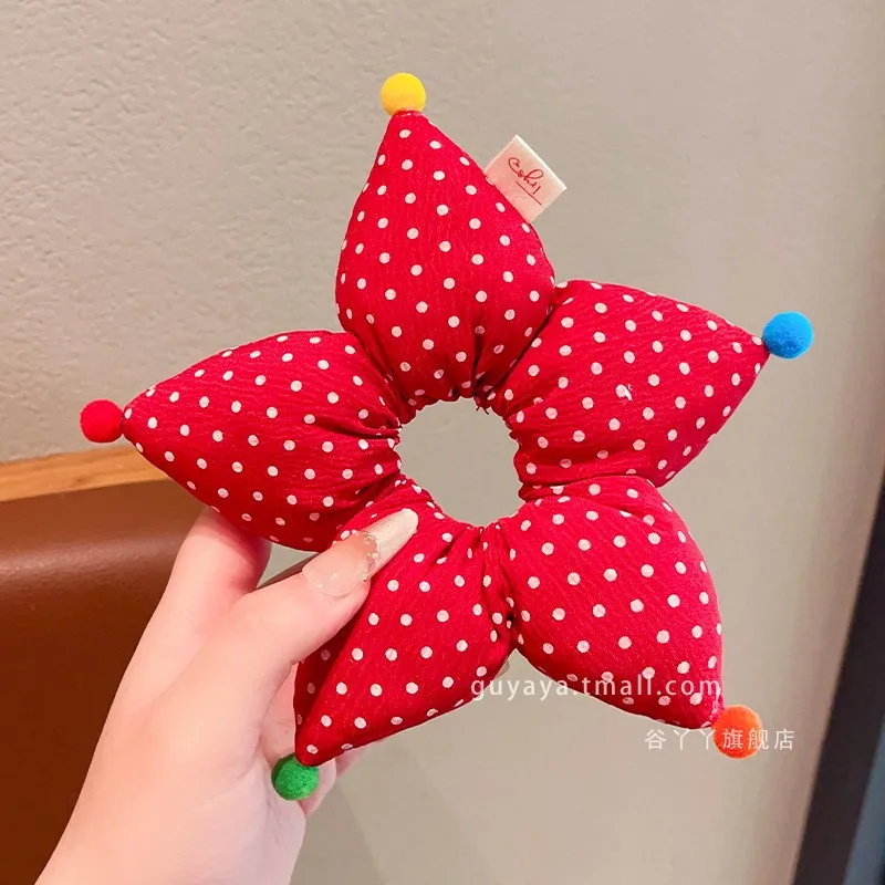 Gumka do włosów dla dzieci, urocza gumka do włosów w kropki z gwiazdkami, opaska do włosów dla dziewczynki do wiązania kucyka, opaska do włosów dla niemowląt do koków, akcesoria do włosów.