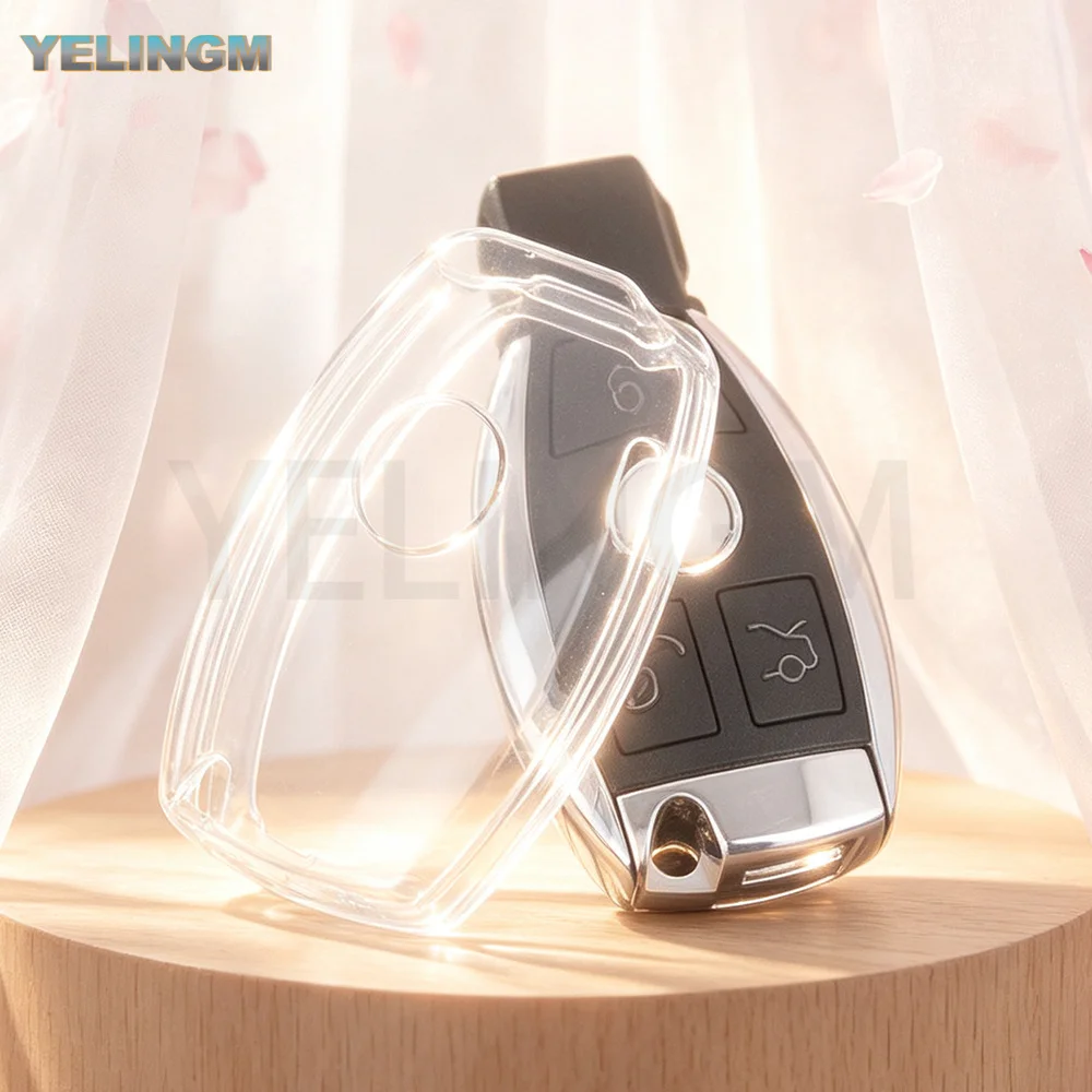 TPU Transparente Hülle für Mercedes Benz W204 W221 W212 W205 W176 W463 A C E S Klasse GLS GLA GLK GLC CLS CLA Autoschlüssel-Schutzhülle