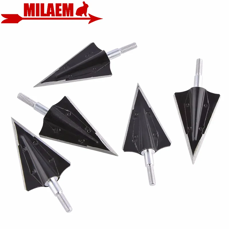 

6/12pcs 125gr Hunting Arrowheads Black Sharp Blade Broadheads Universal Thread Arrow Tips Archery Target Arrow Shooting Bow Hunt