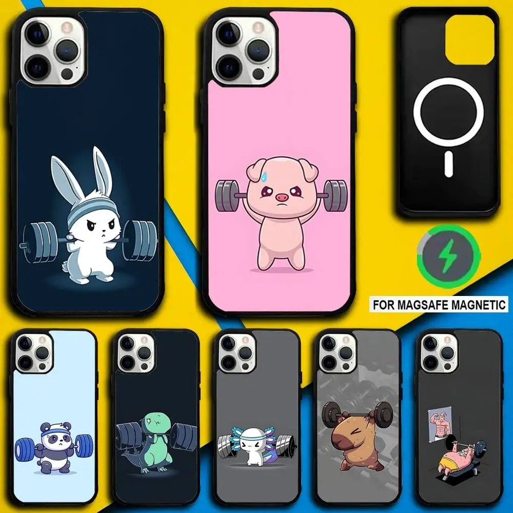 

Gym Fitness Bodybuilding Phone Case For iPhone 16,15,14,13,12,11,Pro,Max,Plus,Mini,SE4,E Magnetic Magsafe Wireless Charging