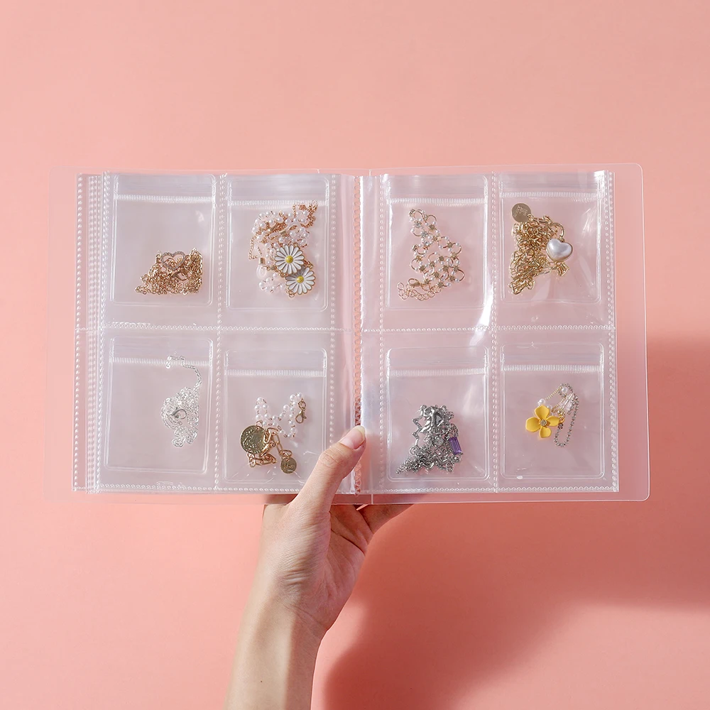 20-50 pezzi sacchetto di immagazzinaggio di gioielli in PVC trasparente per orecchini collana borse antiossidanti orecchini sacchetti di imballaggio organizzatore di gioielli