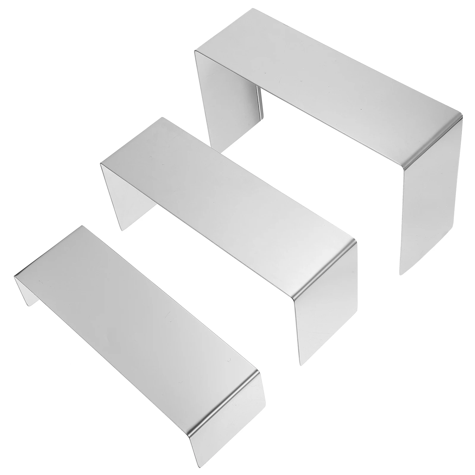 

3Pcs StainlessSteel Shoe Rack Adjustable Foldable Display Shelf Showcase Home Store Shoe Boot Bag Exhibitor Storage