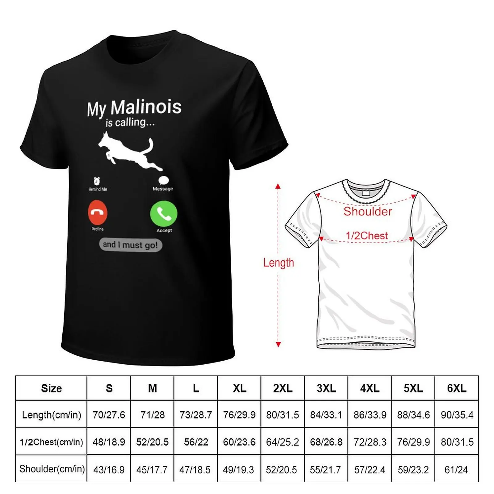 My Malinois is Calling and I Must Go! Funny Belgian Malinois T-Shirt aesthetic clothes summer top blacks anime Men\'s t shirts