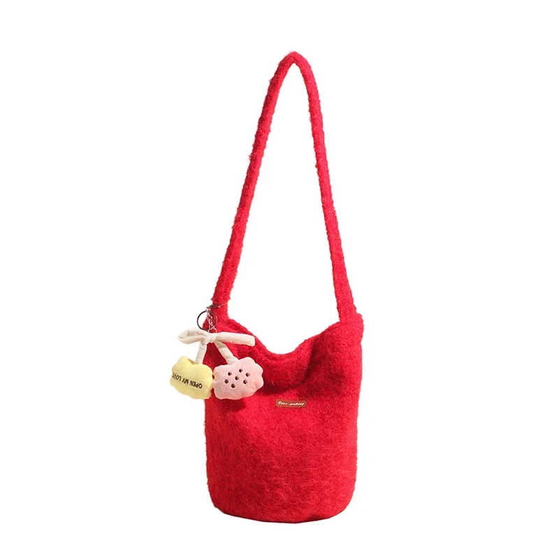 Bolso De cubo para mujer 2025 Otoño e Invierno Nuevo Bolso De Hombro Casual versátil dulce Bolso cruzado Bolso De Un Hombro De Moda