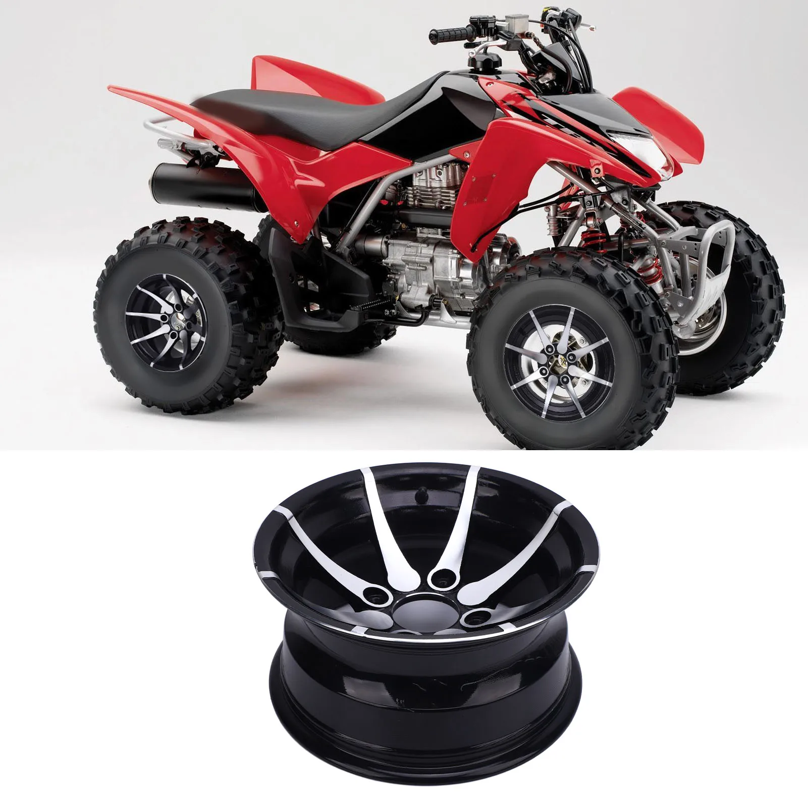 12 Inch ATV Wheel Rim 25X8-12 Aluminum Alloy Rim Replacement For Go Karts Golf Carts Quad Bikes ATV Accessories