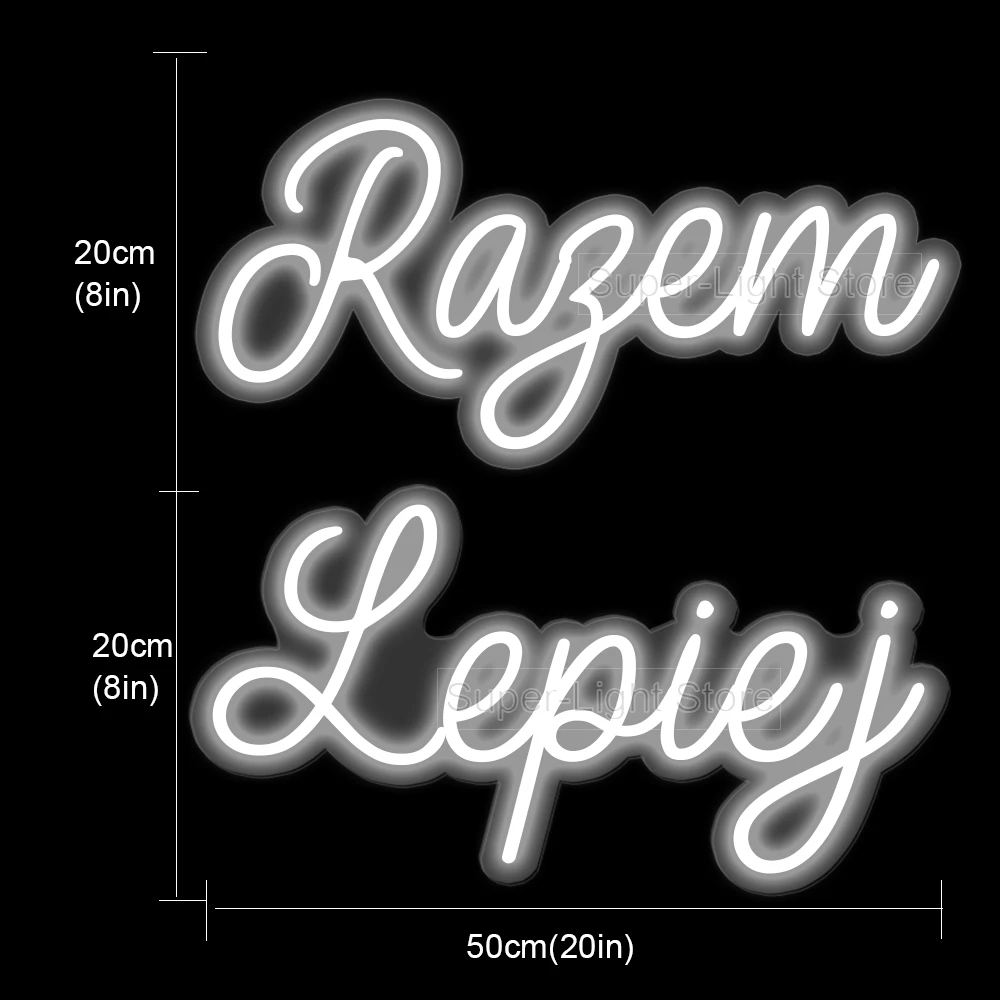 Imagem -05 - Custom Led Flex Neon Sign Melhor Juntos Luz Sinal para o Aniversário Decoração da Festa de Casamento Neon Razem Lepij Light up Sign