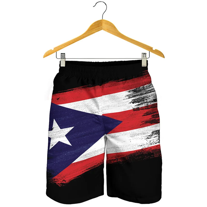 Puerto Rico Flag 3d Printed Beach Shorts Men Hot Sale Summer Sports Street Short Pants Cool Kids Surf Board Shorts Swim Trunks