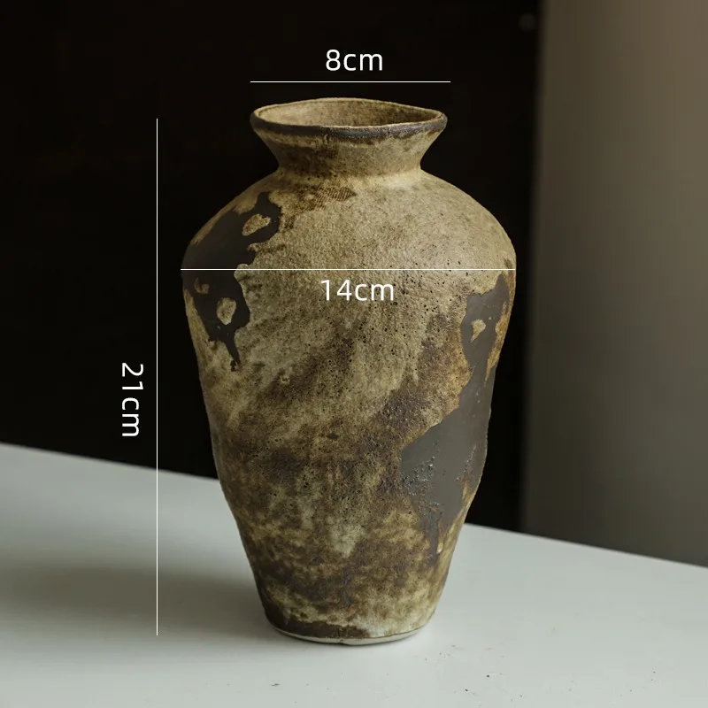 Ceramic Vases Stoneware Vase Flower Arrangement Retro Nostalgia Handmade Homestay Hotel Wabi-sabi Style Zen Ornaments Вазы