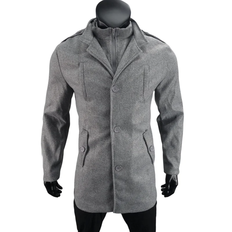 Coupe-vent doublé deux pièces pour hommes, veste d'hiver chaude, faux streetwear, vêtements d'extérieur, taille UE