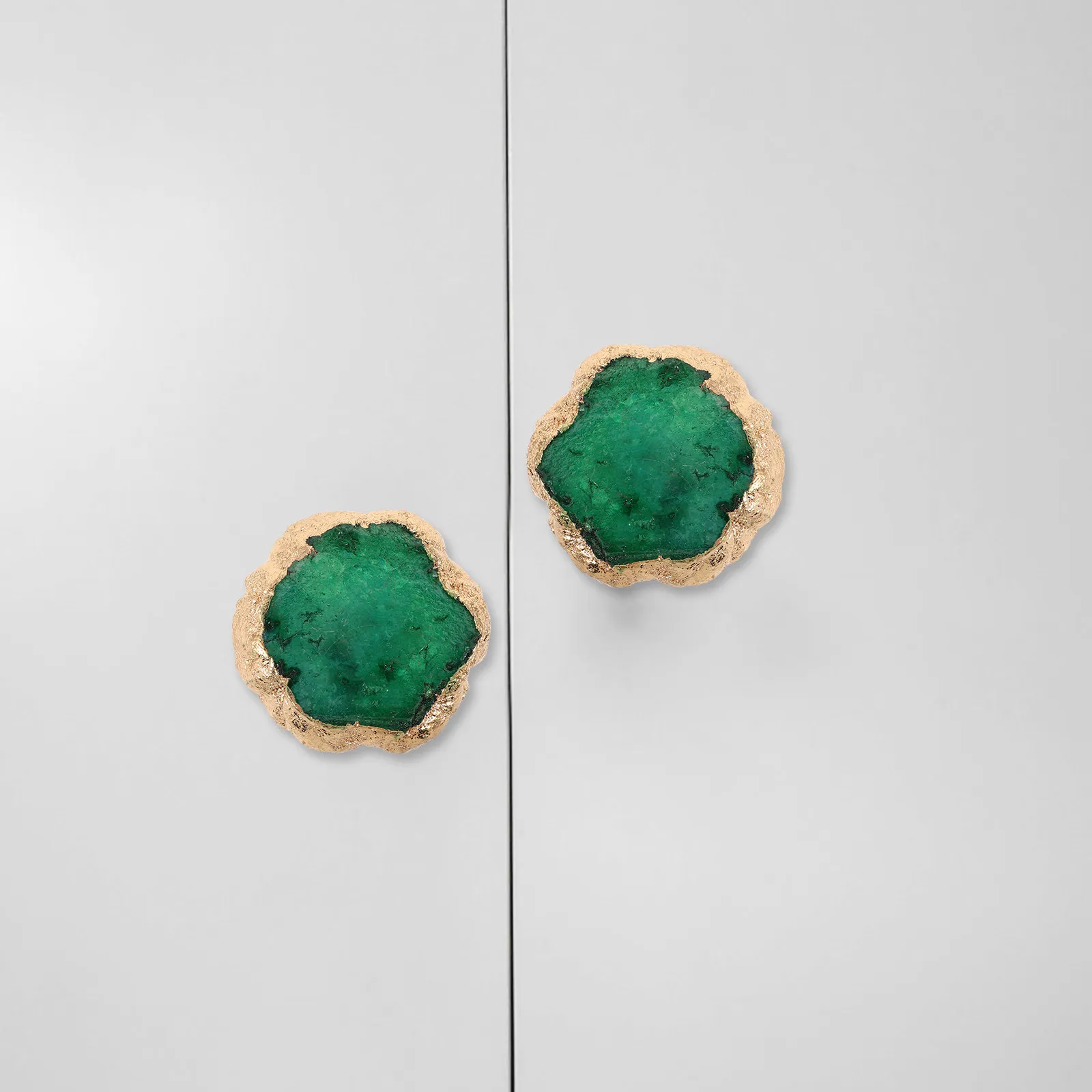 Irregular Crystal Slice Cabinet Pull Handle Green Screw Closet Drawer Dresser Bathroom Brass Hardware Bathroom Cabinet Knobs