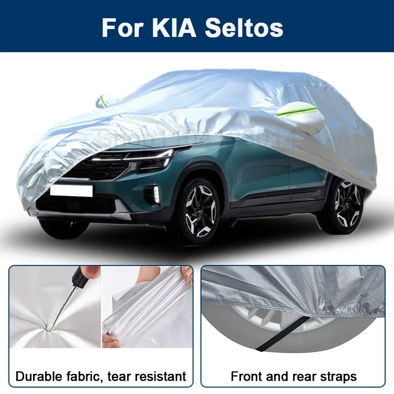 

Outdoor Full Car Cover For KIA Seltos with Reflective Strips Waterproof Snowproof Dustproof UV Protection Auto Accessories