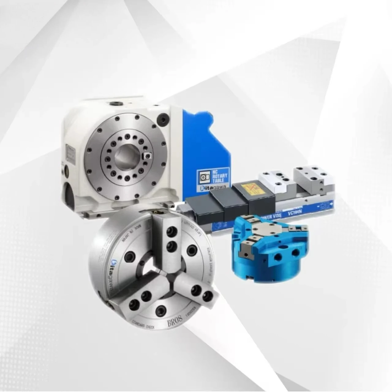 BR08 3-jaw Hydraulic Power Chuck Features Open Center and Through-hole Design, Achieving 0.01mm Ultra-precision Clamping.