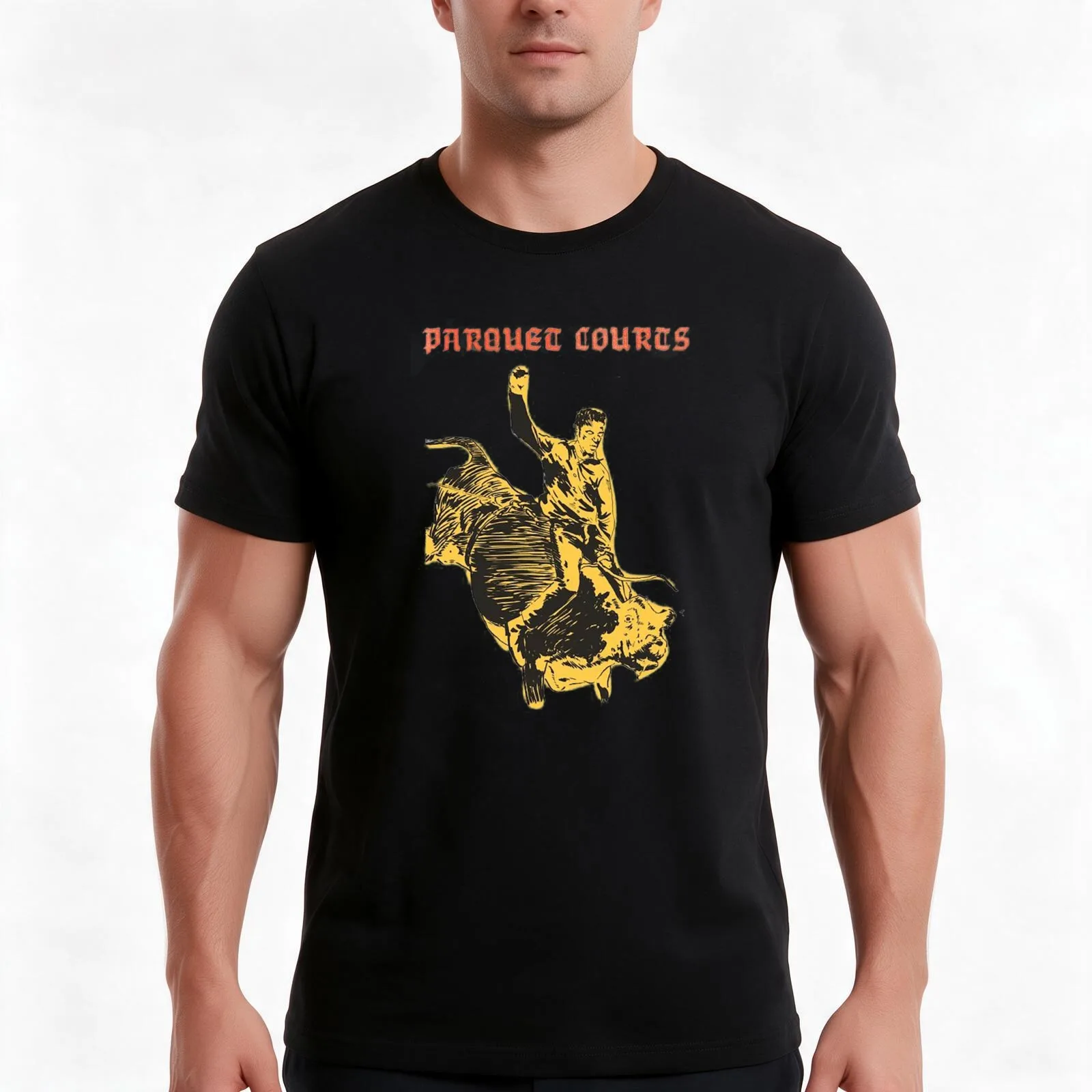Parquet Courts Light Up Gold T-Shirt, Summer Casual Cotton Tee, Oversized Streetwear Tops, Vintage Graphic Print, 100% Cotton