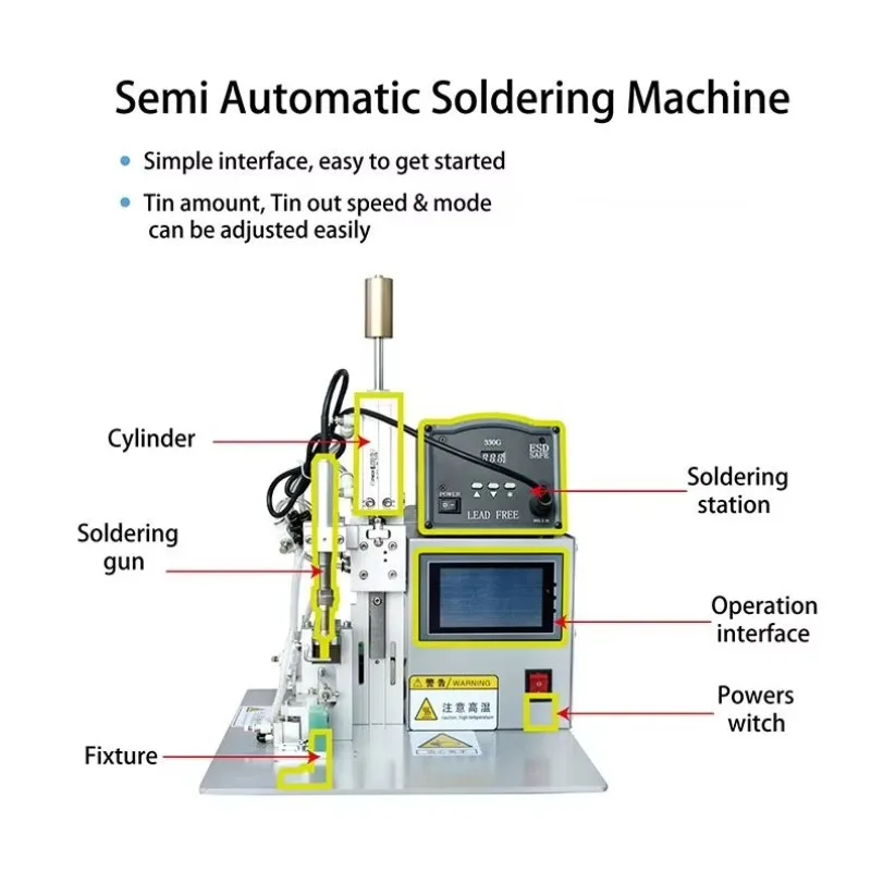 Semi Automatic Spot Welding Machine 160W 220V Soldering Iron Robot Bonding Tool Set With 1 Year Warranty