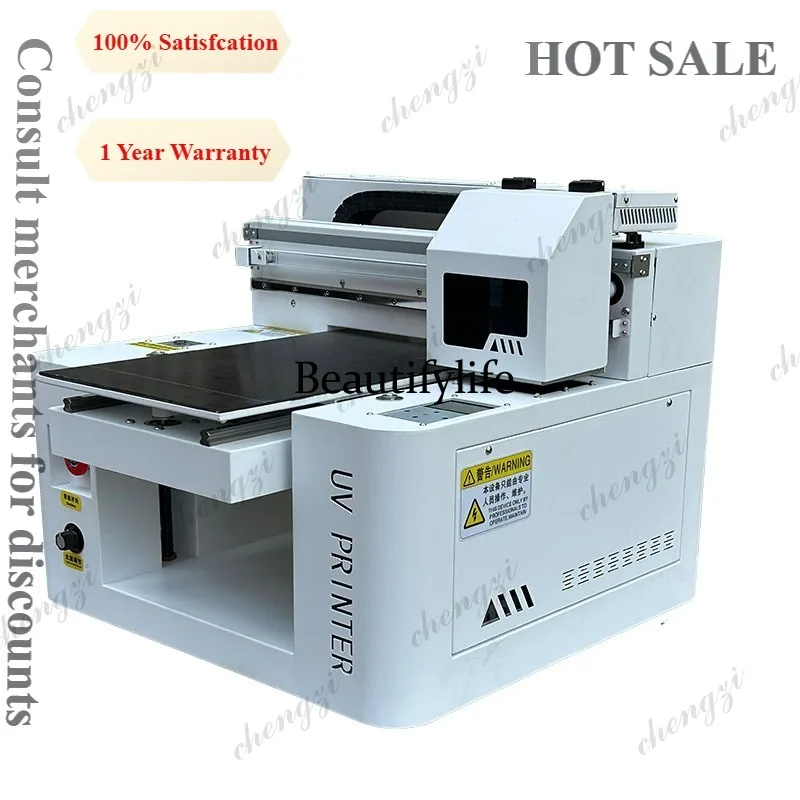 3050 small uv printer A3 mobile phone case metal plastic acrylic metal leather lighter color printing