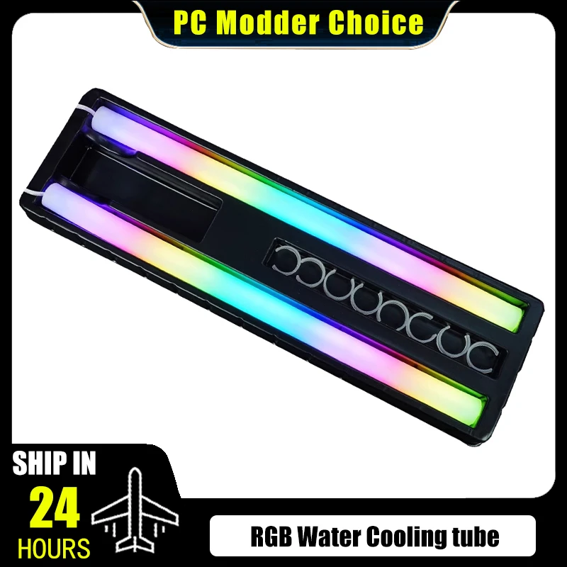 

Water Cooler Flexible 5V RGB LED Neon Tube Light Strip Sleeved Cover for Gaming Case 120 240 360 AIO CPU Liquid Cooler Modding