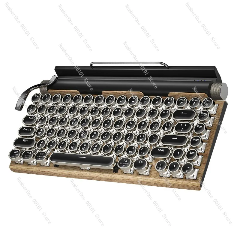 Retro punk green axis bluetooth dual-mode mechanical keyboard custom hot plug green axis
