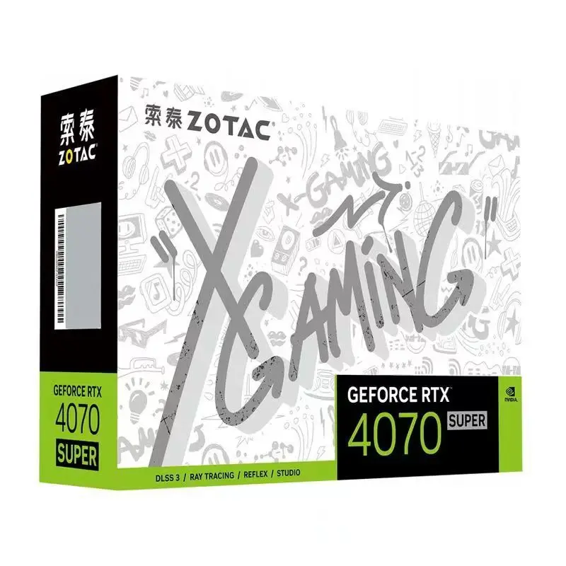 100% New ZOTAC RTX 4070 Super X-Gaming OC HA White Opal 12GB X-GAMING RGB 12G Video Cards RTX4070 S GPU Graphic Card