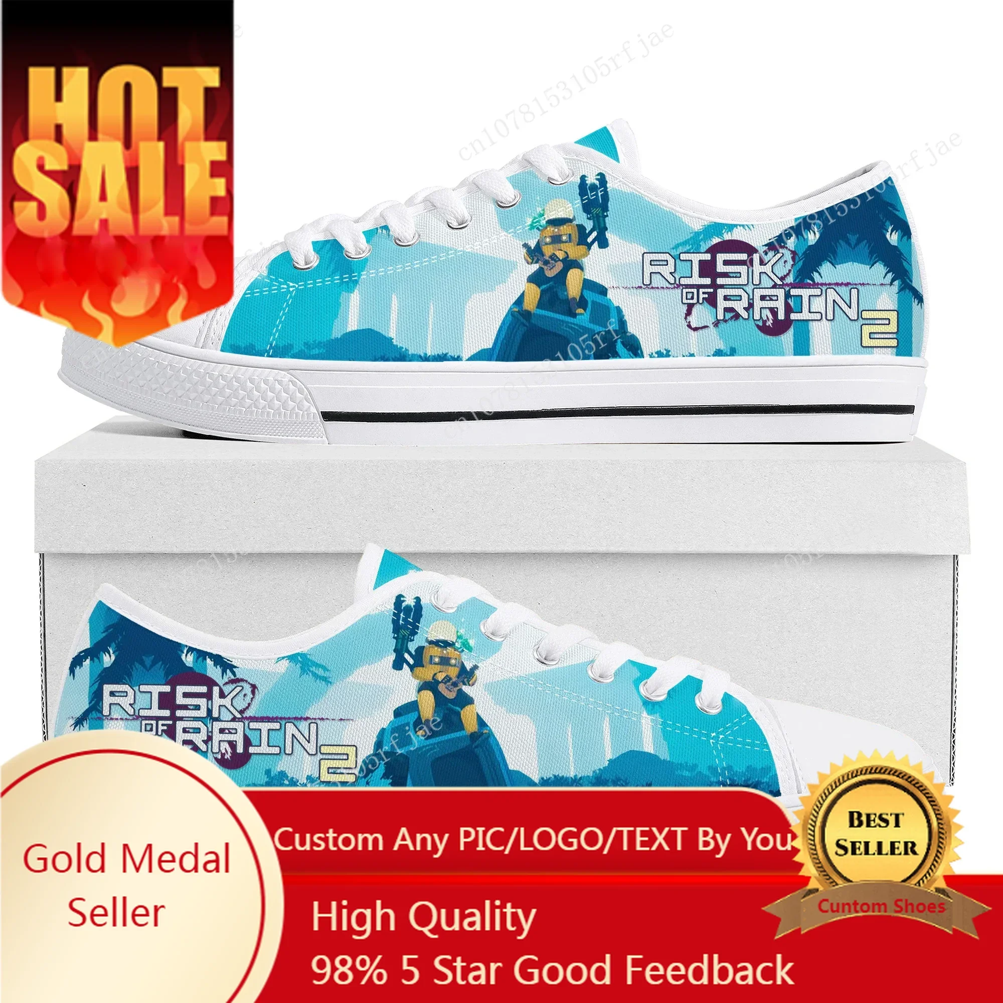 

Risk of Rain 2 Low Top Sneakers Cartoon Game Womens Mens Teenager Canvas Sneaker Couple Fashion Custom Built Shoes