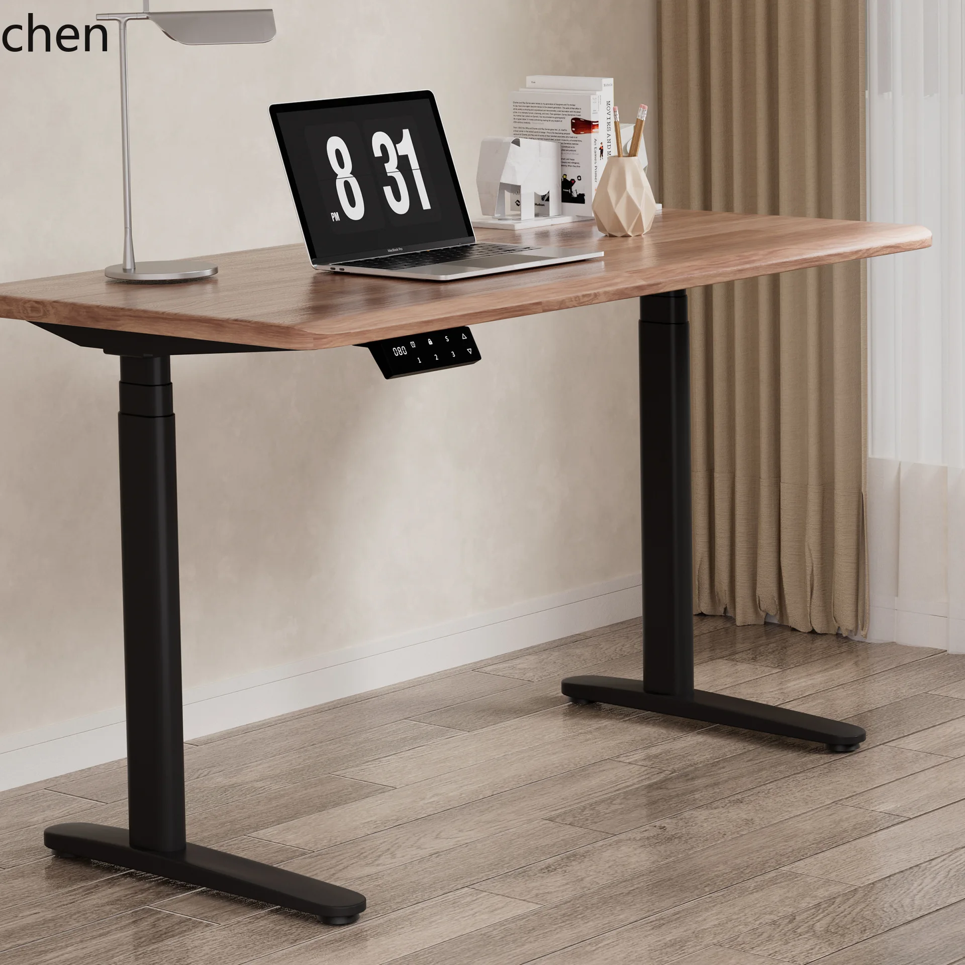 Hxl elliptical electric height adjustable desk legs for home office computer desk