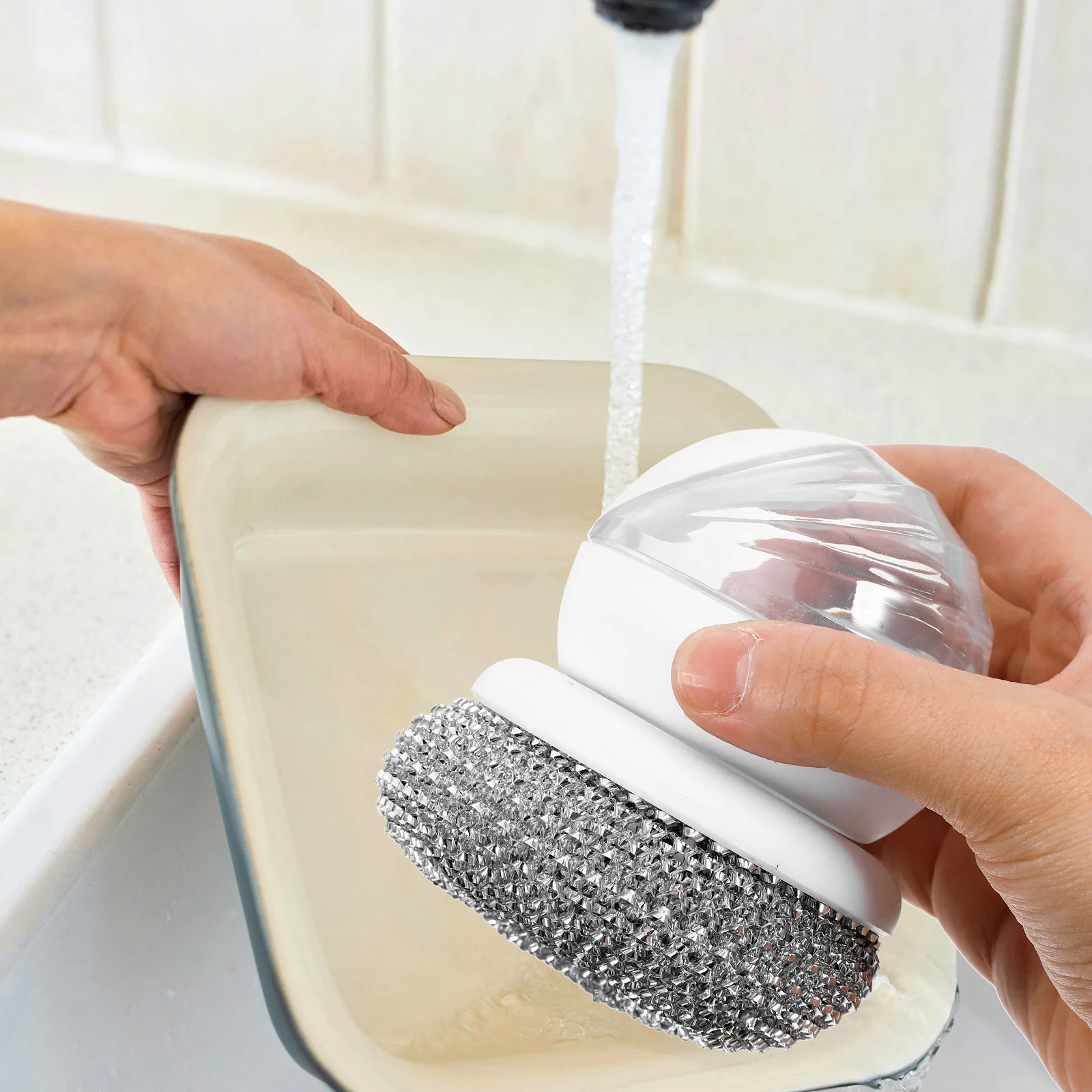 

Multifunctional Dish Cleaning Brush Pot Washer Lightweight Ergonomic for Kitchen Stainless Steel Cast Iron Pans Dishes Scrubber