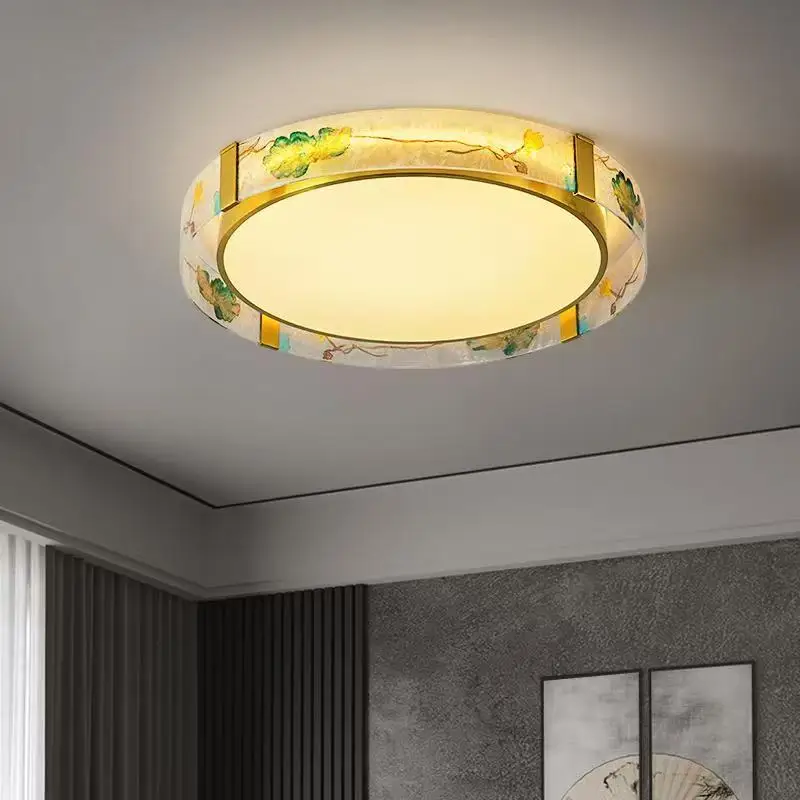 Household All Copper Ceiling Lamp Enamel Color Modern Living Room Master Bedroom Dining Room Simple Lighting Fixture