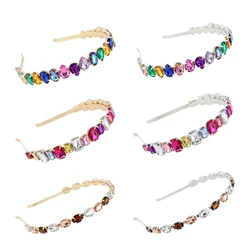 for Rhinestone Headbands For Women's Hair Fashion for Rhinestone Hair Hoop Rectangle Square Teardrop Luxury Headwear