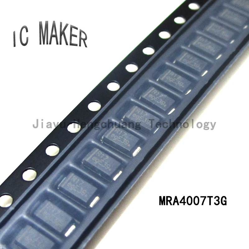 50PCS/Lot Original MRA4007T MRA4007T3G silk screen R17 SMD SMA/DC-214AC 1KV 1A fast recovery rectifier diode