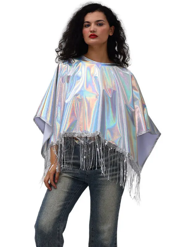 

2026 Women's Loose Tassel Shawl Performance Costume Ethnic Fashion Stage Outfit Cross-Border Spring Collection