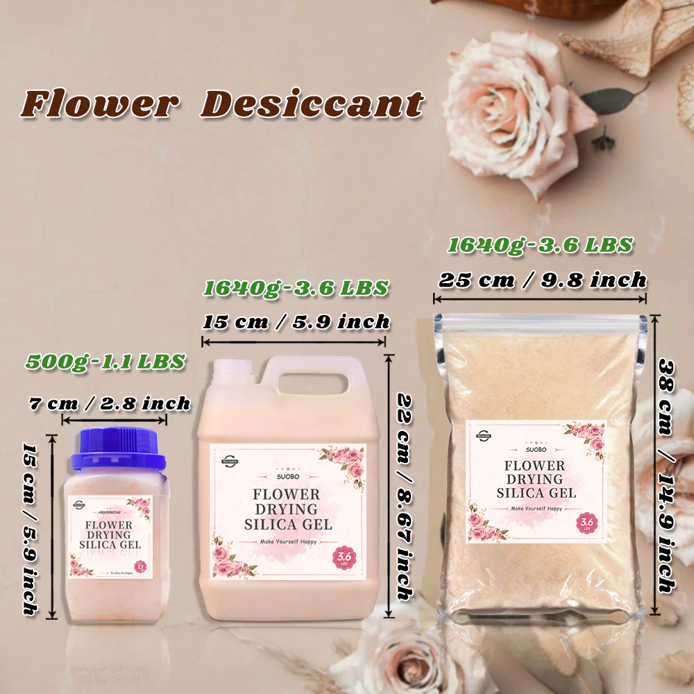 Reusable Desiccant Silica Gel Flower Drying Beads Color Indicating DIY Hand-Dried Color-Changing Non-ToxicCraft Moisture Absorb