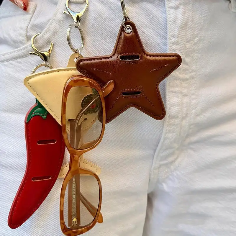 Trendiger Pentagramm-Stern-Schlüsselanhänger, DIY-Cartoon-Taschenanhänger, koreanisches kreatives Sonnenbrillen-Taschenornament – Detail 6