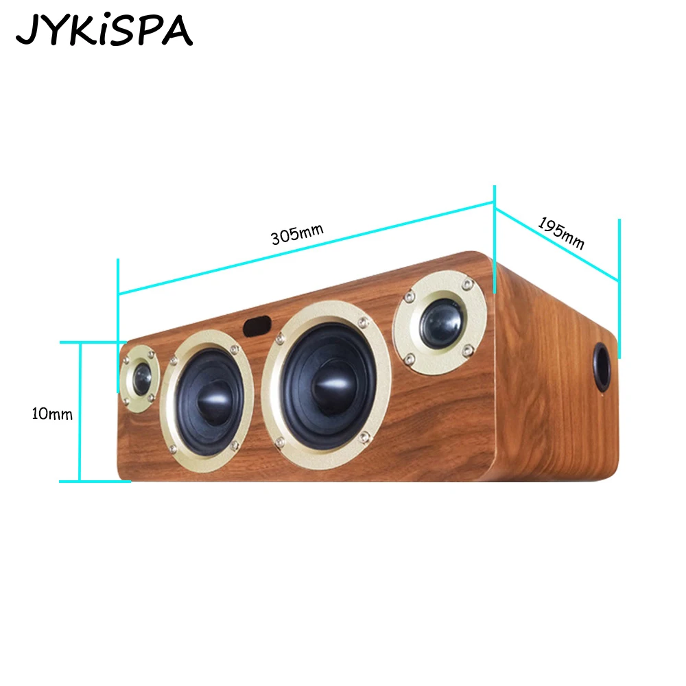60W Wooden Wireless Bluetooth Portable Speaker with Coaxial/AUX Input Powerful Bass Soundbar for Quality Sound Subwoofer
