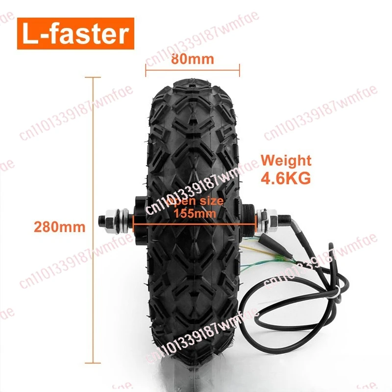 10 Inch 350W Brushless Gear Hub Motor Wheel 10x4.00-6 Electric Trolley Unicycle