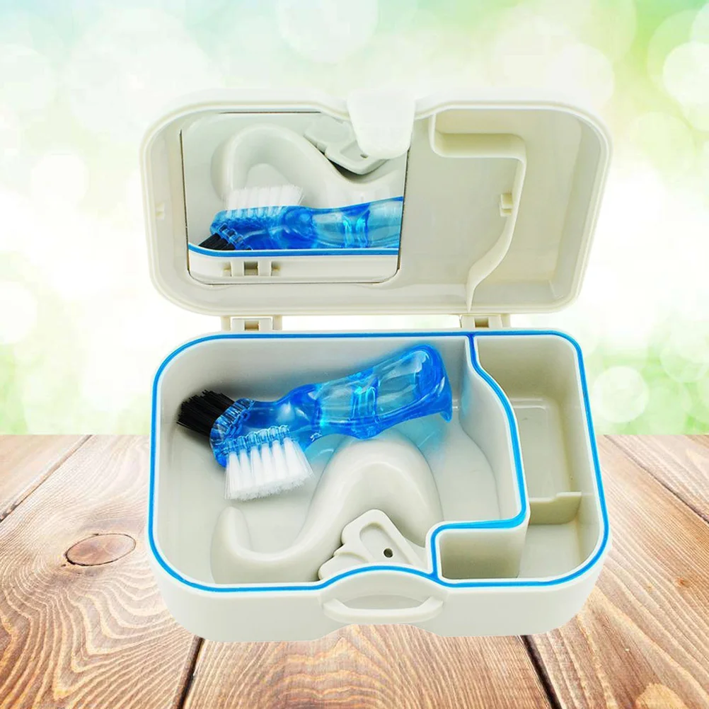 

Portable Denture Case White Hygienic False Teeth Box Mini Size Dental Orthodontic Mouth Guard Storage Container Travel
