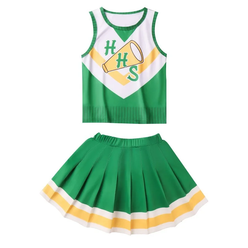 

Stranger Uniform Sleeveless Costume Halloween Chrissy Cunningham Cheerleader Cosplay Hawkins High School Costume Dress