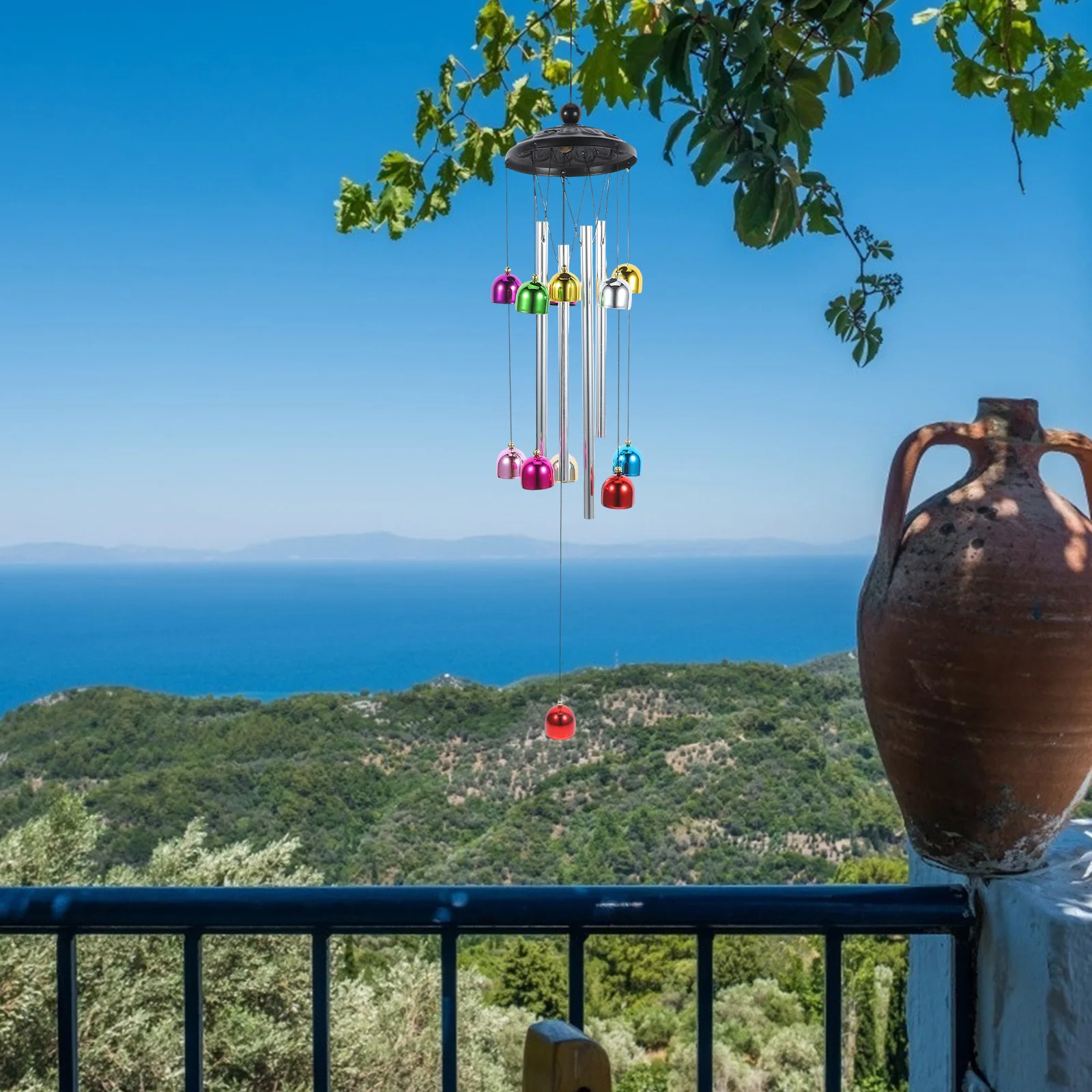 

Colorful Hanging Garden Hanging Bell Wind Chime Retro Iron Pendant House Window Bedroom Door Decoration Clear Sound