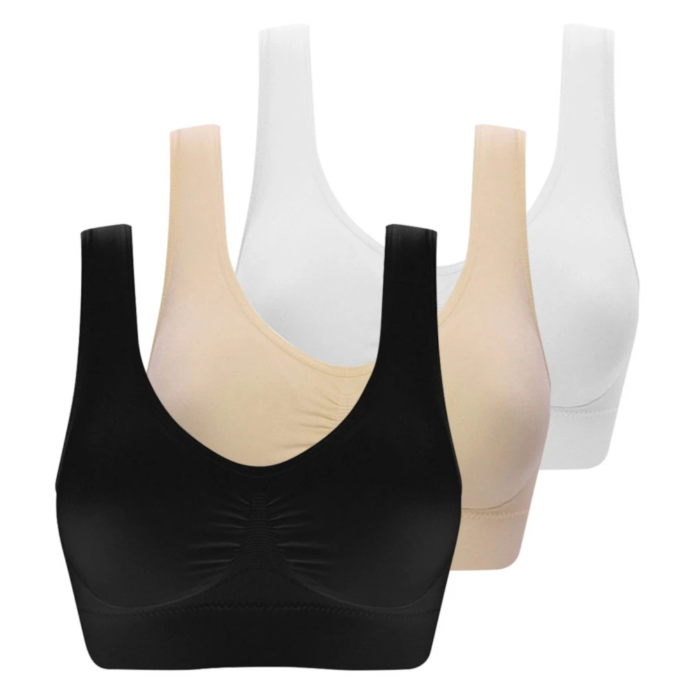 3PCS/SET Sport Bras For Women  Fitness Crop Tank Top Running Bra Underwear Wireless Push up Brassiere Plus Size