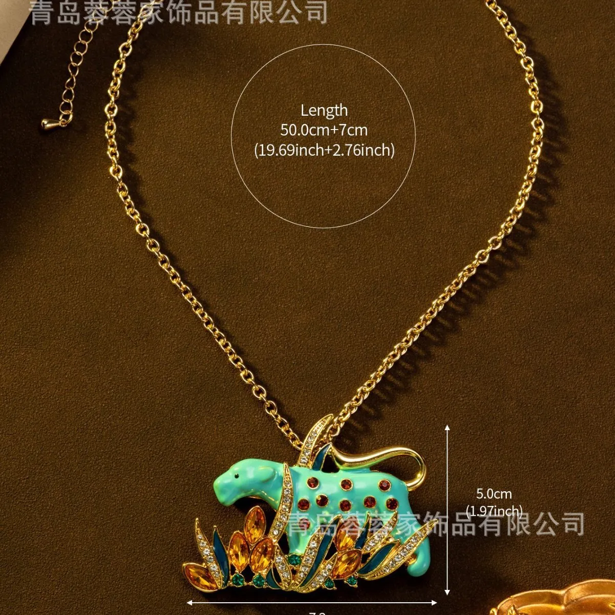 vintage Animal enamel necklace can be used as a brooch Creative enamel glazed jewelry