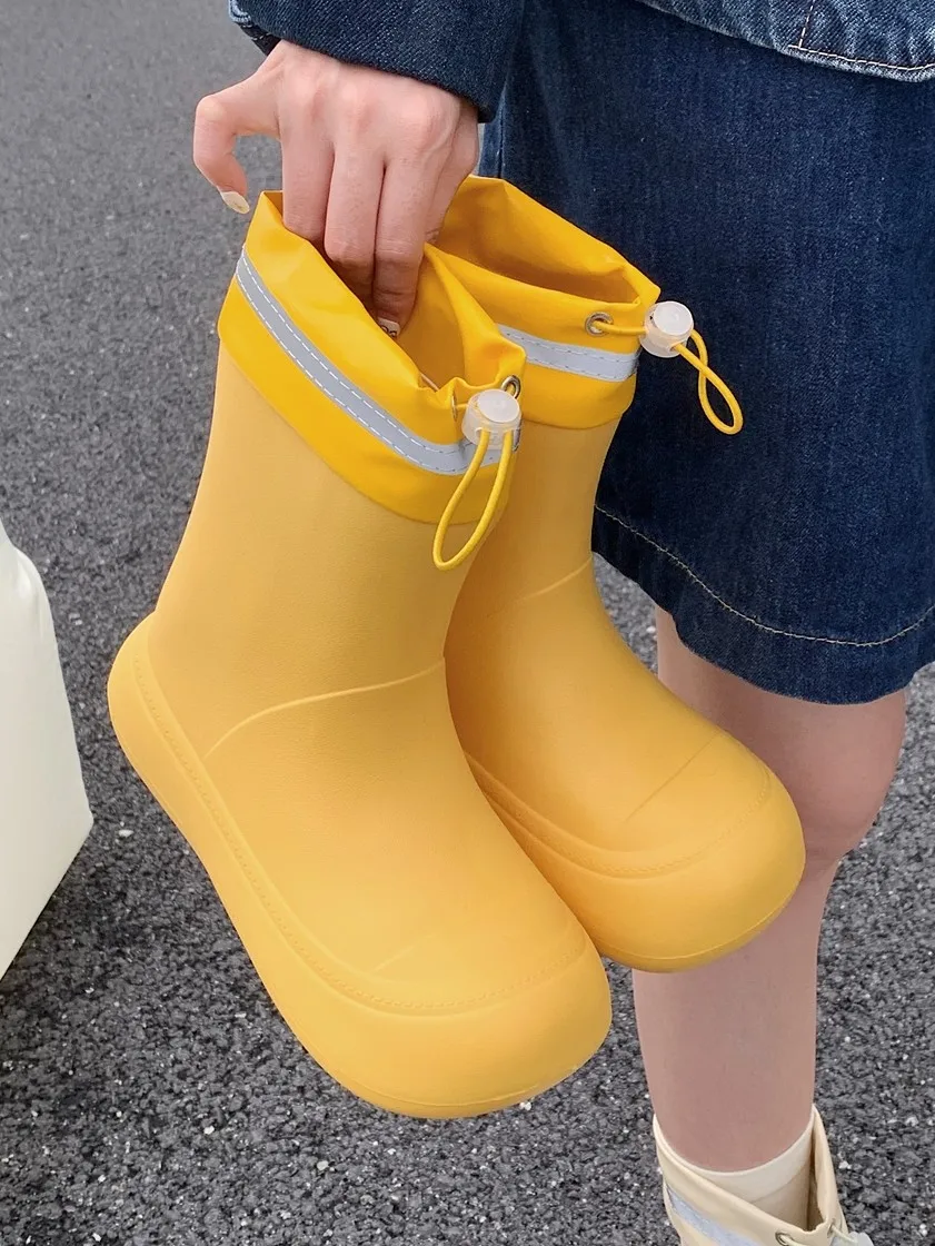 Creative Drawstring Tightly-Sealed Spring Summer Parent-Child Rain Boots Outdoor Anti-Slip Waterproof New Style Rain Shoes fo...