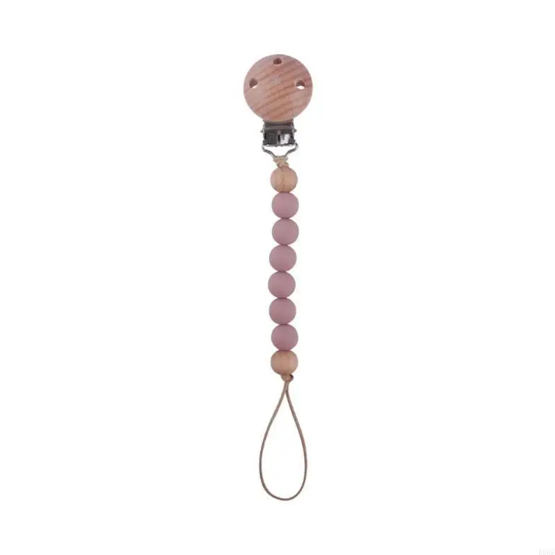 

E06F Newborn Pacifier Clip Chain Silicone Beads Dummy Nipple Soother Holder