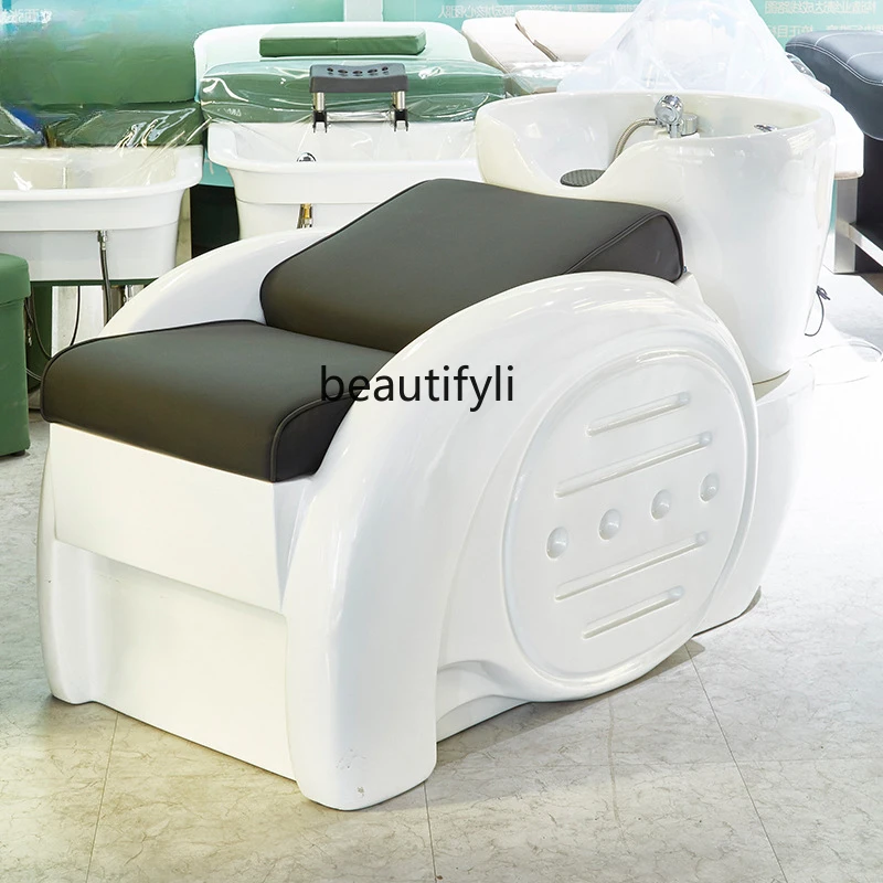 

Barber Shop Shampoo Chair for Hair Salon Ceramic Basin Flushing Bed Beauty Salon Lying Half