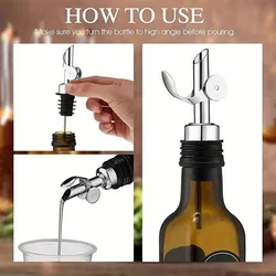 1PC 304 Stainless Steel Olive Oil Stopper Cap Dispenser Spout Sauce Vinegar Auto Open Pourer Nozzle Wine Liquor Bottle Plug